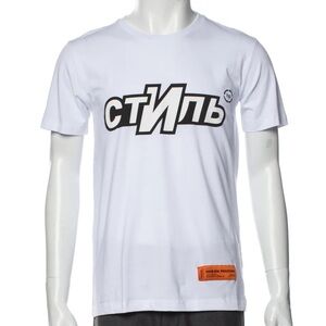 HERON PRESTON Graphic Print Crew Neck T-Shirt Size: S